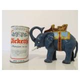 Cast Iron Circus Elephant Mechanical Coin Bank