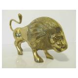 Solid Brass Vintage Lion Statue