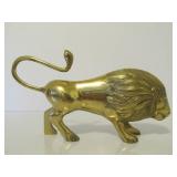 Solid Brass Vintage Lion Statue