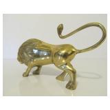 Solid Brass Vintage Lion Statue