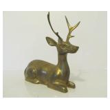 Solid Brass Vintage Cat & Deer Statues
