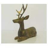 Solid Brass Vintage Cat & Deer Statues