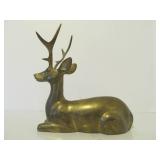 Solid Brass Vintage Cat & Deer Statues