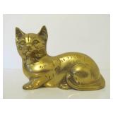 Solid Brass Vintage Cat & Deer Statues