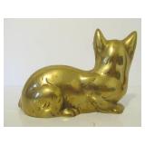 Solid Brass Vintage Cat & Deer Statues