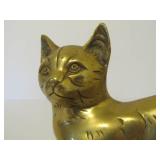 Solid Brass Vintage Cat & Deer Statues