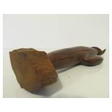 Nicely Carved Vintage Southwestern Hardwood Cactus Sculpture w/Bird