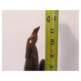 Nicely Carved Vintage Southwestern Hardwood Cactus Sculpture w/Bird