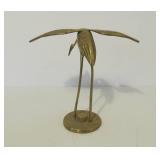 Mid Century Solid Brass Crane Statues