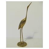 Mid Century Solid Brass Crane Statues