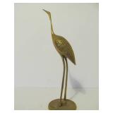 Mid Century Solid Brass Crane Statues