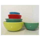 Vintage PYREX Complete Primary Color Nesting Bowl Set w/Extra Green Bowl