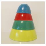 Vintage PYREX Complete Primary Color Nesting Bowl Set w/Extra Green Bowl