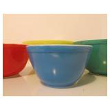Vintage PYREX Complete Primary Color Nesting Bowl Set w/Extra Green Bowl