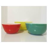 Vintage PYREX Complete Primary Color Nesting Bowl Set w/Extra Green Bowl