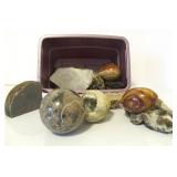 Large Group of Rocks, Carved Stone Spheres, Geodes etc