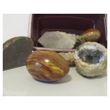 Large Group of Rocks, Carved Stone Spheres, Geodes etc