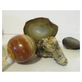 Large Group of Rocks, Carved Stone Spheres, Geodes etc