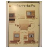 Large Vintage Double-Sided Framed APPLE COMPUTER Advertising Cardboard Poster Sign - 1985 #2