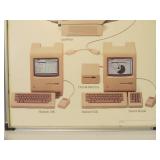 Large Vintage Double-Sided Framed APPLE COMPUTER Advertising Cardboard Poster Sign - 1985 #2