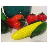 Large Bowl Full of Art Glass Fruit