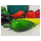 Large Bowl Full of Art Glass Fruit