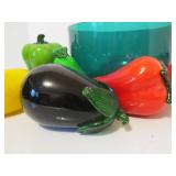 Large Bowl Full of Art Glass Fruit
