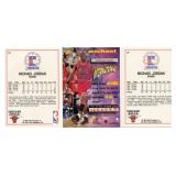 Lot Of 3 Michael Jordan Cards Including 1993-94 Stadium Club #181 "Frequent Flyers" and Two 1989 NBA Hoops #21 