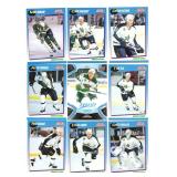 Lot Of 9 Minnesota Wild and Northstar Hockey Cards Including 2021-22 Upper Deck MVP #218 Kirill Kaprizov, 1991-92 Score Canadian Bilingual Craig Ludwig, and More!