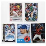Lot Of 5 Baseball Cards Including 2025 Topps Holiday Roki Sasaki Rookie Card #H23, 2022 Topps Archives Bobby Witt Jr. Rookie Card #89, and More!