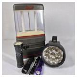 Lot of Coleman Lantern, Spotlight, and Flashlights