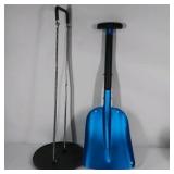 Blue Metal Snow Shovel and Ice Fishing Skimmer
