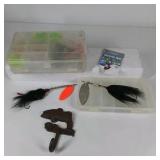 Lot of Fishing Lures, Spinnerbaits, Tackle Boxes, and Hooks