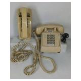 2 Beige Push Button Telephones