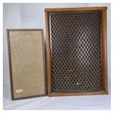 Lot of 2 Vintage Wood Cabinet Stereo Speakers
