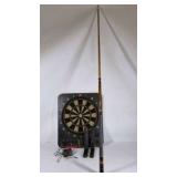 Electronic Dartboard with Pool Cue and Wall Mount Holders