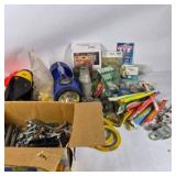 Lot of Assorted Hardware, Adhesives, Fasteners, Flashlights, and Shop Supplies