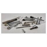 Lot of Assorted Ratchets, Socket Extensions, and Adapters