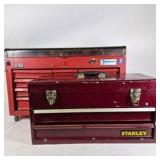 Lot of 2 Metal Tool Boxes with Assorted Hand Tools