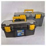 Lot of 2 Rimax Plastic Tool Boxes with Assorted Tools and Hardware