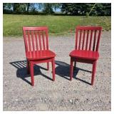 2 small red chairs 132