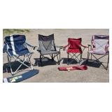 Lot of 4 Folding Camping Chairs