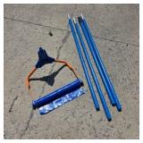 Blue Roof Rake with Extension Poles