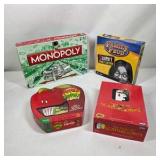 Lot of 4 Family Board Games Monopoly Family Feud Apples to Apples Scattergories