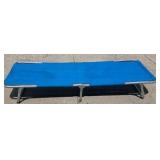 Blue Folding Camping Cot with Metal Frame