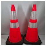 Lot of 2 Orange Reflective Traffic Cones