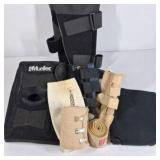 Lot of Knee Brace, Finger Splints, and Athletic Wraps