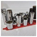 Lot of Assorted Chrome Sockets and Socket Accessories