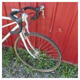 Vintage White Tandem Road Bicycle with Drop Handlebars