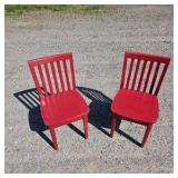 2 small red chairs 132